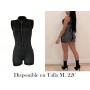 Traje de una pieza sin mangas con rhinestones ENTERIZO negro