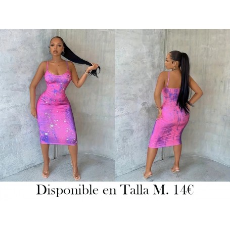 Vestido Midi Ajustado Sin Mangas VESTIDO ROSA