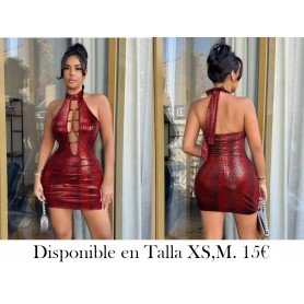 Elegante vestido mini de cuerpo rojo VESTIDO ROJO VESTIDO VINO