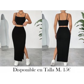 Conjunto de Falda con Abertura y Correa CONJUNTO NEGRO