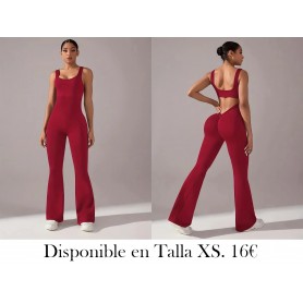 Traje de yoga de cintura alta y cuello en V ENTERIZO VINO