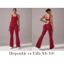 Traje de yoga de cintura alta y cuello en V ENTERIZO VINO