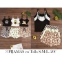 Conjunto de Pijama con Estampado de OSOS CAFES 3 PIJAMAS