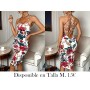Vestido Elegante de Cuello Halter con Estampado Floral VESTIDO COLORES