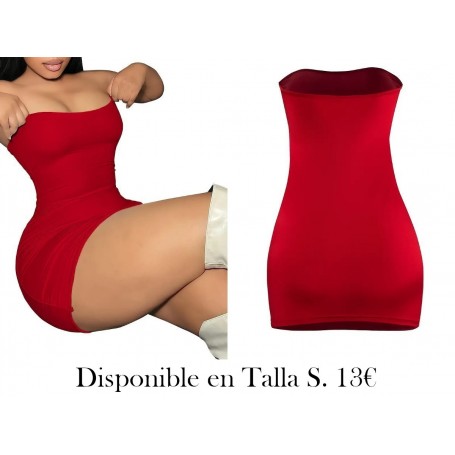 Vestido Ajustado de Hombros Descubiertos VESTIDO ROJO