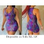 Vestido Mini Ajustado con Estampado Tropical VESTIDO COLORES VESTIDO MORADO