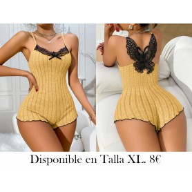 Pijamas de una pieza para mujer de otoño e invierno PIJAMA AMARILLA