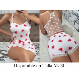 Conjunto de pijama para mujeres con shorts sin tirantes PIJAMA CORAZONES