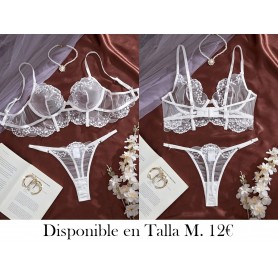 Conjunto de Lencería Sexy de Encaje del Bosque LENCERIA BLANCA