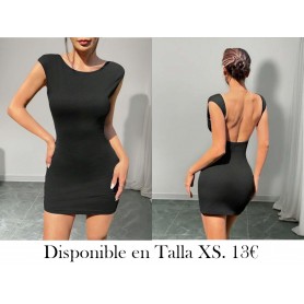 Vestido mini ajustado de punto negro VESTIDO NEGRO