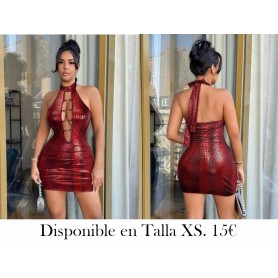 Elegante vestido mini de cuerpo rojo VESTIDO ROJO VESTIDO VINO