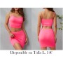 Traje sin espalda de color verde neón CONJUNTO ROSA