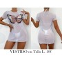 Túnica blanca semitransparente VESTIDO SALIDA DE BAÑO LENCERIA BLANCA