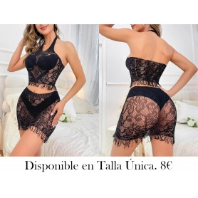Traje de baño de encaje negro CONJUNTO MALLA NEGRA