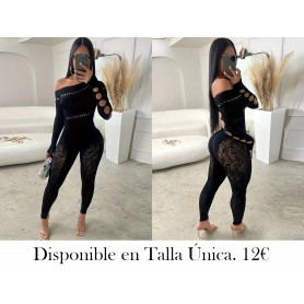 Lencería sexy para mujeres MALLA NEGRA LARGA