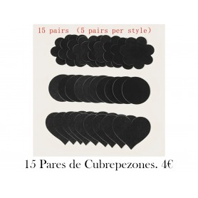 15 Pares (30 Unidades) ideaCCSZ Cubrepezones Desechables CUBREPEZONES NEGROS