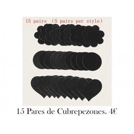 15 Pares (30 Unidades) ideaCCSZ Cubrepezones Desechables CUBREPEZONES NEGROS