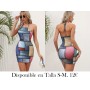 Vestido de cuello halter estampado de patchwork VESTIDO COLORES