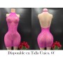 Vestido transparente de animal print sexy MALLA FUSCIA MALLA ROSA