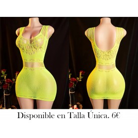 Vestido de Lencería  MALLA AMARILLA MALLA VERDE AMARILLO VERDOSO