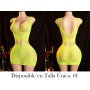 Vestido de Lencería  MALLA AMARILLA MALLA VERDE AMARILLO VERDOSO