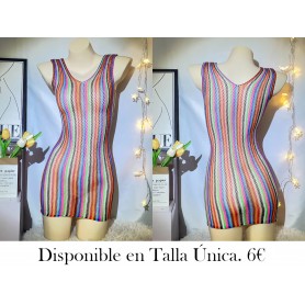 Vestido Camisola Elegante y Sexy MALLA COLORES