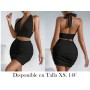 Conjunto de 2 piezas: Top Corto con Escote en V CONJUNTO NEGRO