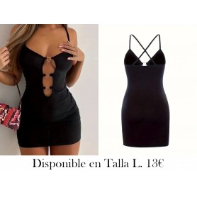 Vestido ajustado con corte de anillo VESTIDO NEGRO
