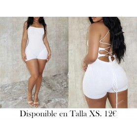 Mono Corto Sin Espalda Beige Claro ENTERIZO BLANCO