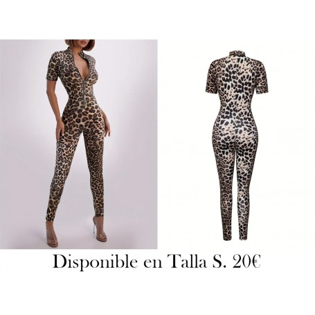 Mono Ajustado con Estampado de Leopardo ENTERIZO LEOPARDO