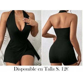 Pelele Halter Sin Espalda y Sexy ENTERIZO NEGRO