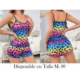 Conjunto de pijama decorativo de estampado PIJAMA COLORES PIJAMA LEOPARDO