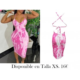 Vestido Estampado Elegante y Sexy VESTIDO ROSA VESTIDO DEGREDADO