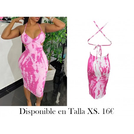 Vestido Estampado Elegante y Sexy VESTIDO ROSA VESTIDO DEGREDADO