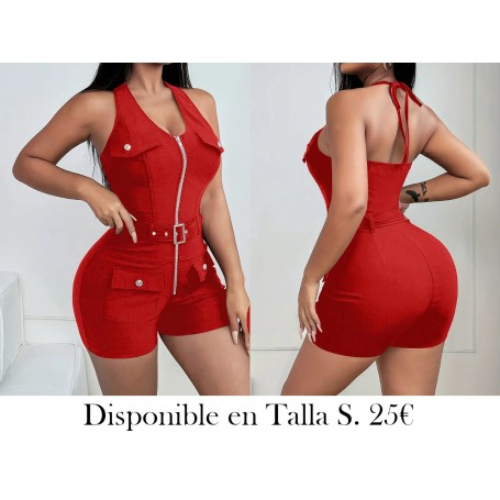 Talla europea de salto de mujer ENTERIZO ROJO