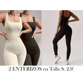 2 leggings elegantes de punto acanalado 2 ENTERIZOS