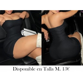Vestido Ajustado de Hombros Descubiertos VESTIDO NEGRO