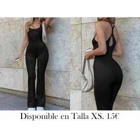 Mono de hombros descubiertos en estilo simple ENTERIZO NEGRO