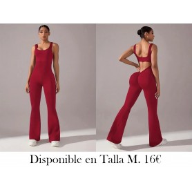 Traje de yoga de cintura alta y cuello en V ENTERIZO VINO