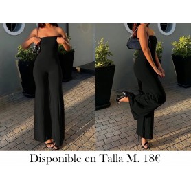 Mono Elegante Sin Tirantes ENTERIZO NEGRO