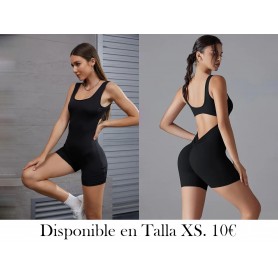 Traje de una pieza sin espalda ENTERIZO NEGRO