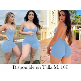 Mujeres Sexy de Color Sólido ENTERIZO AZUL CLARO