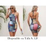 Vestido de cuello halter estampado de patchwork VESTIDO COLORES