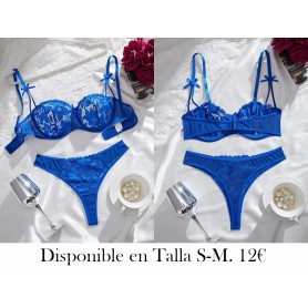 Día de San Valentín Romántico Rojo Vintage LENCERIA AZUL