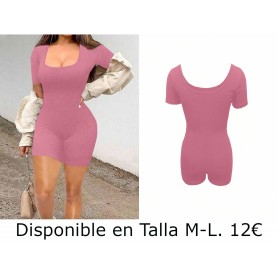 Mono de moda en unicolor y ajustado ENTERIZO ROSA