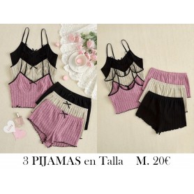 3 piezas de conjunto de pijamas 3 PIJAMAS