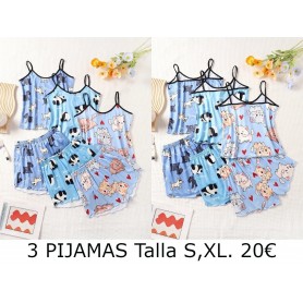Conjunto de Pijama de 6 Piezas para Mujer con Estampado 3 PIJAMAS