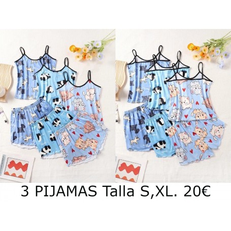 Conjunto de Pijama de 6 Piezas para Mujer con Estampado 3 PIJAMAS