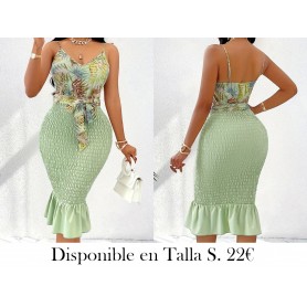 Vestido Ajustado de Hombros Descubiertos VESTIDO VERDE