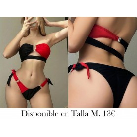 Conjunto De Bikini De 2 Piezas En Colores LENCERIA NEGRA Y ROJA BIKINI ROJO Y NEGRO